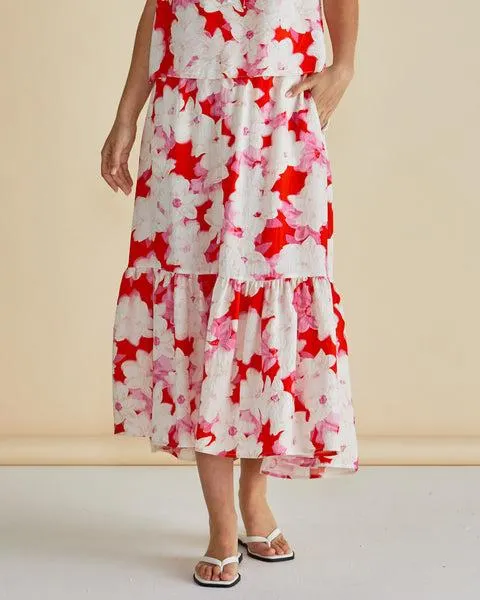 Betty Basics Maggie Skirt Red Floral ...