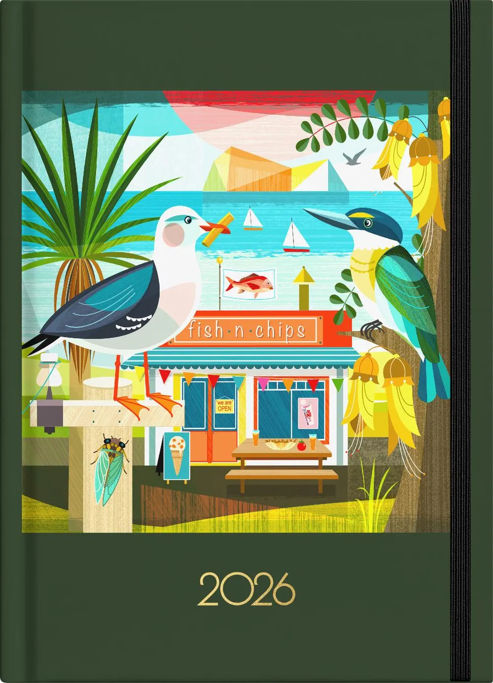 2026 Collins A5 Week-to-View Kiwiana Beach Diary