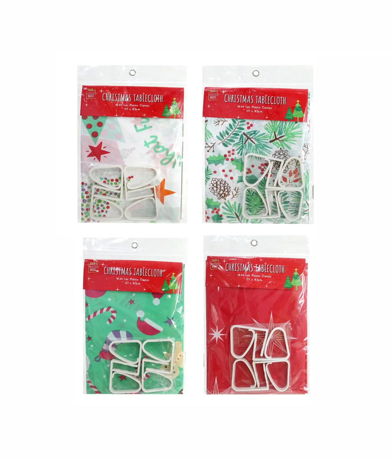 Peva Tablecloth With Clamps Assorted 137 x 183cm