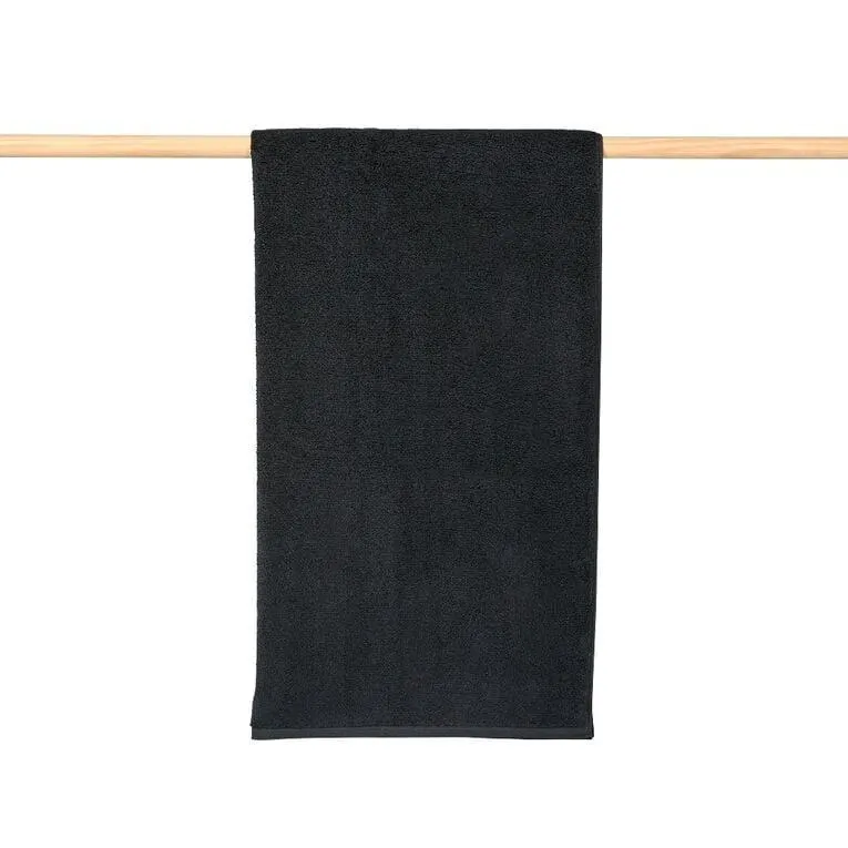 Living & Co Plush Plain Spa Towel Black