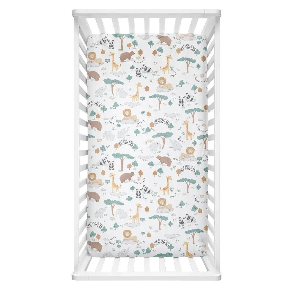 Lolli Living Day at the Zoo Bassinet Fitted Sheet - 2 Pack