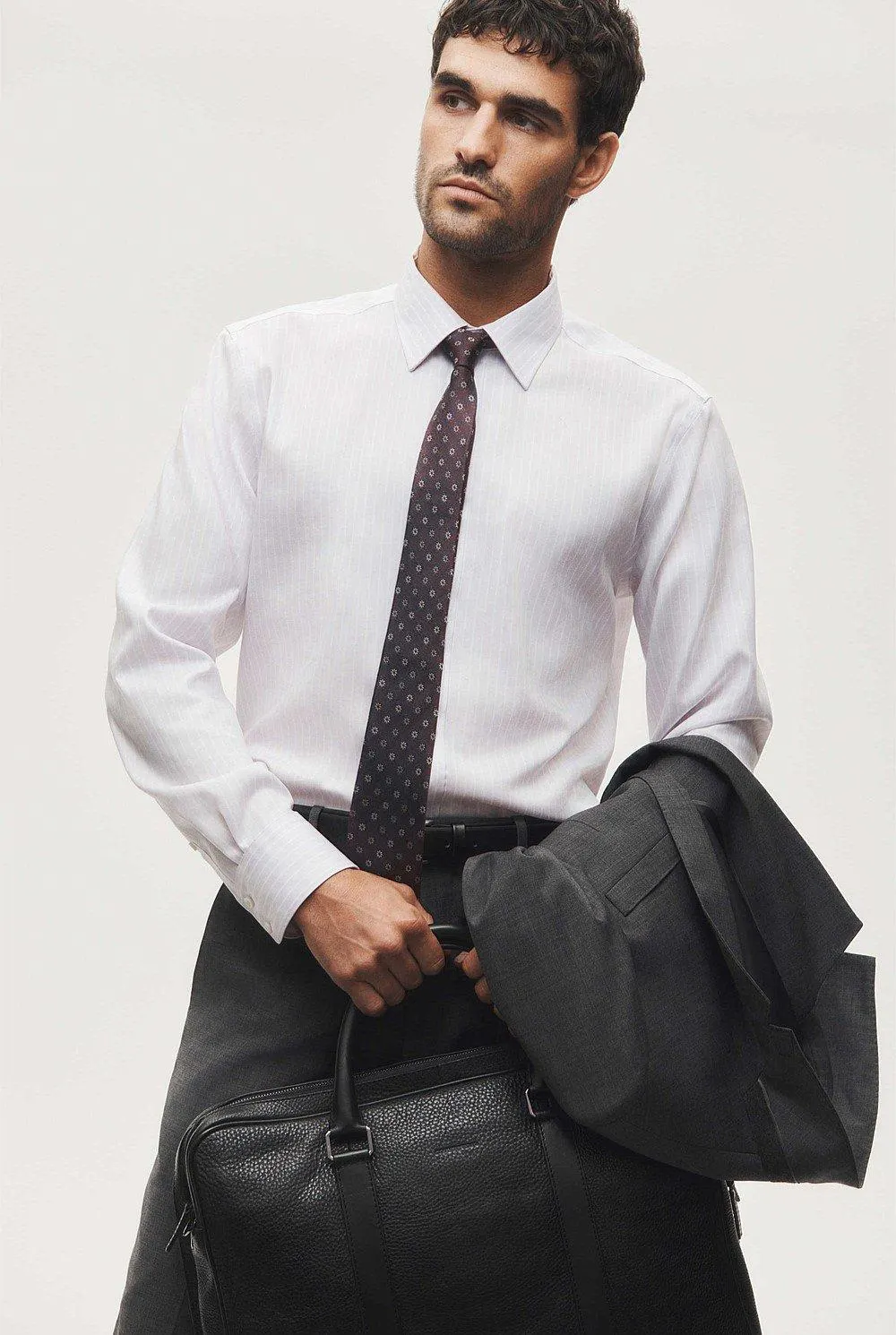 Regular Fit Pinstripe Travel Shirt