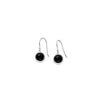 Sterling Silver Onyx Drop Earrings