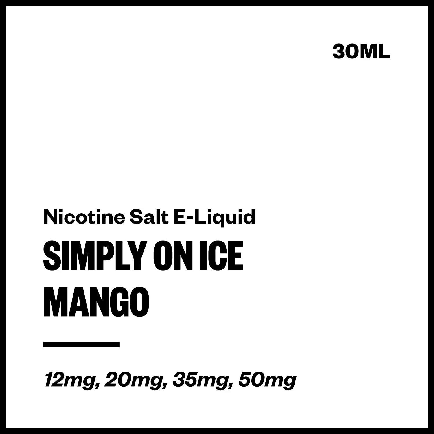 Simply On Ice - Mango (Nic Salt E-Liquid 30ml)