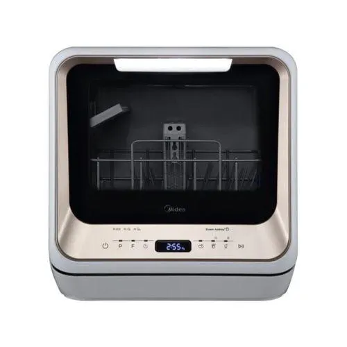 Midea 3rd Gen Benchtop Mini Dishwasher Multifunctional 3 Place Dish Washing Latest Version Water Tray Included Champagne