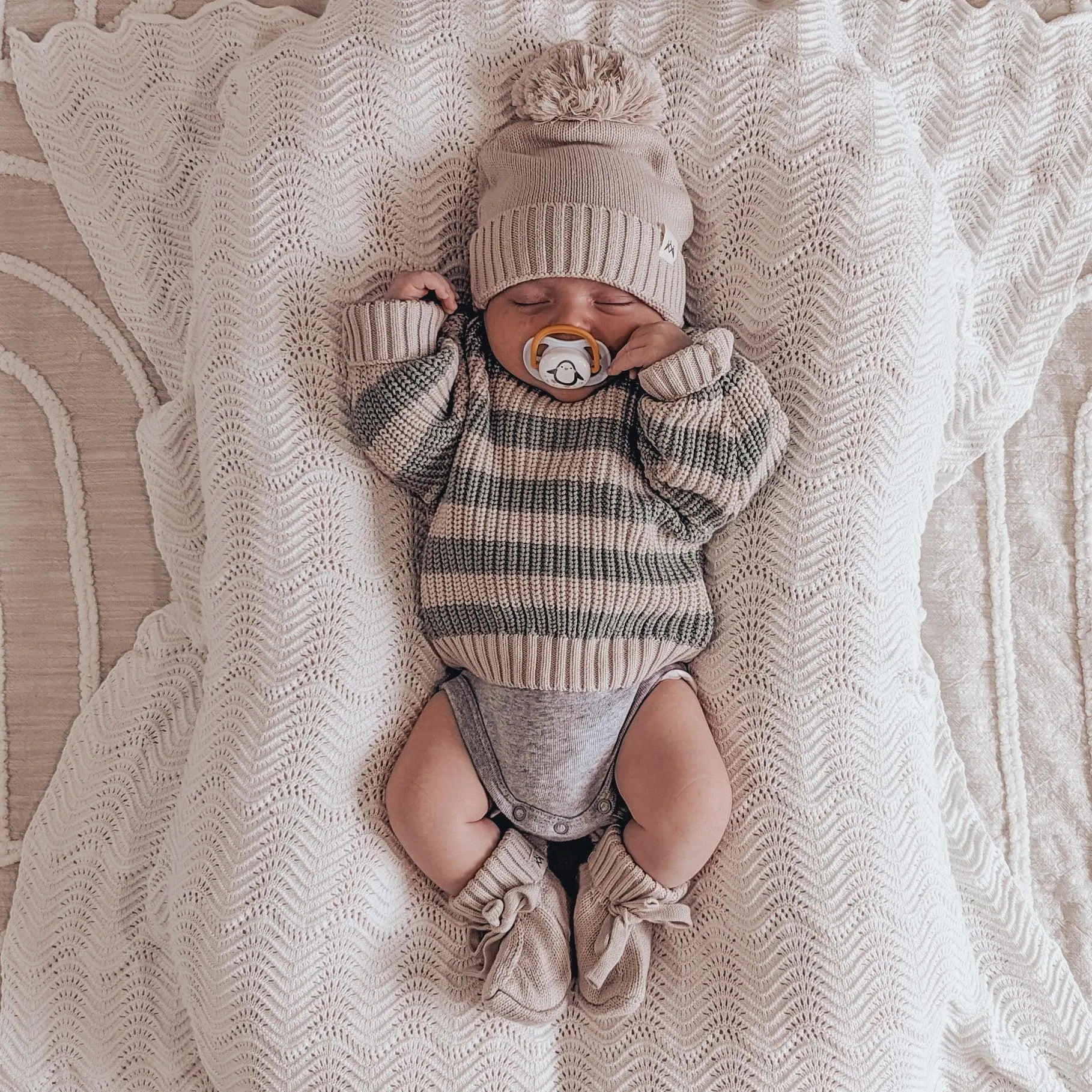 Knitted Booties - Mushroom