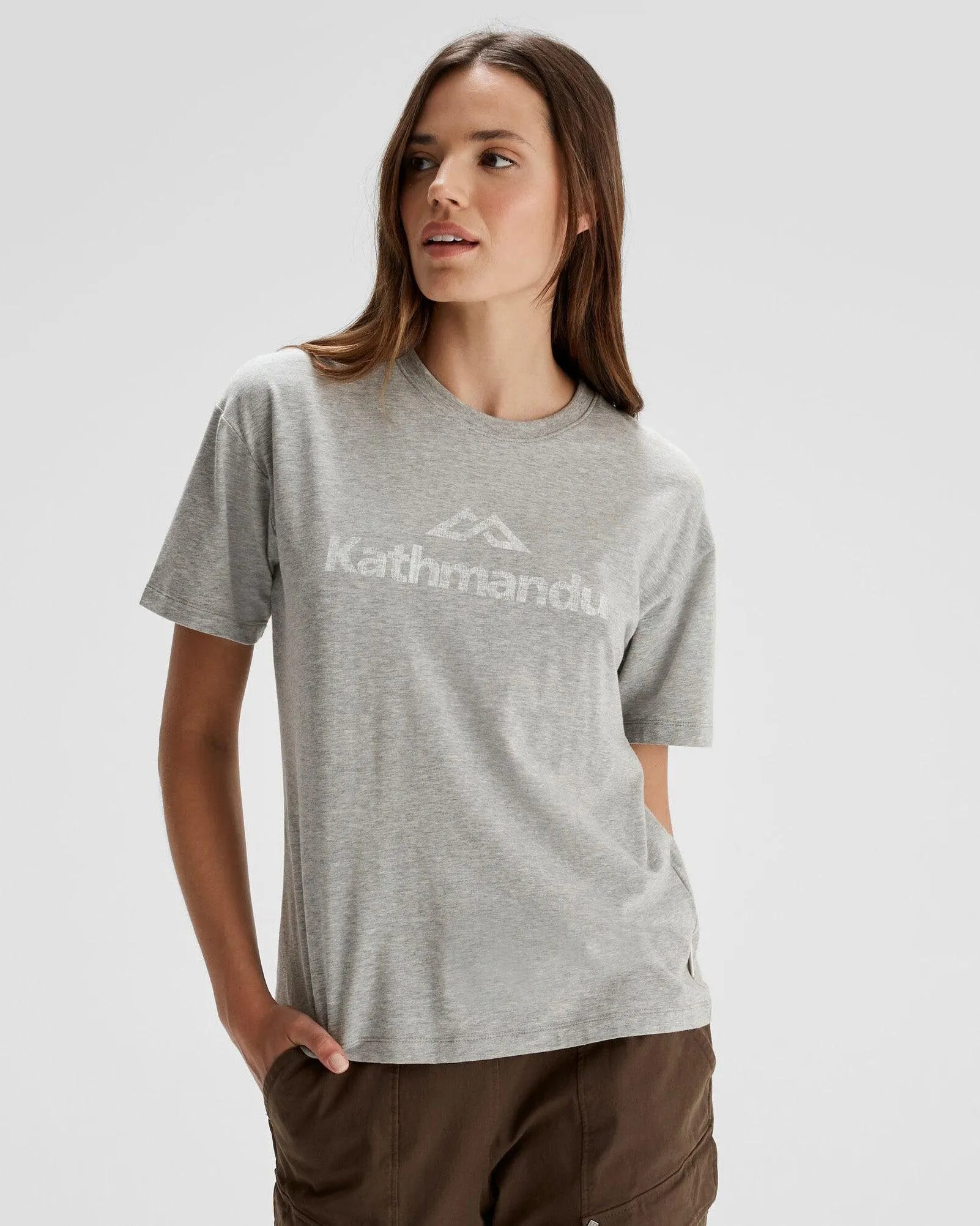 Women's Logo Organic Cotton T-shirt - Light Grey Marle