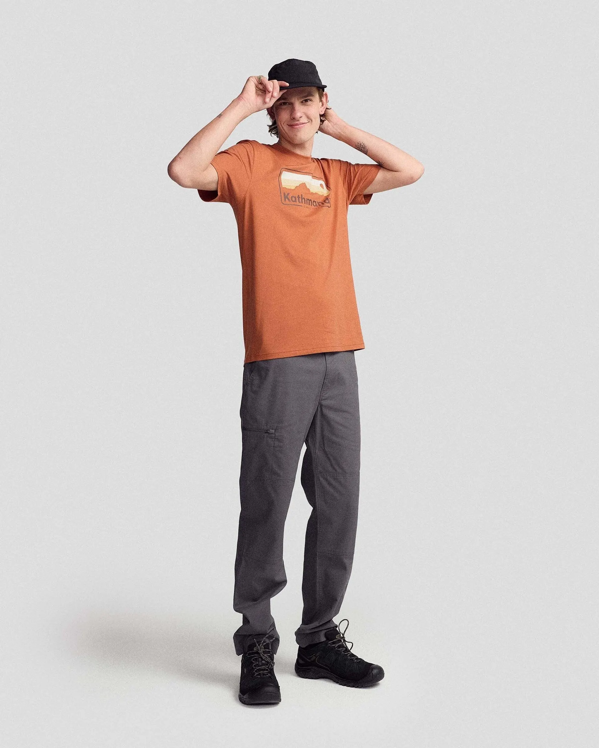 Men's Kathmandu Logo 70's Organic Cotton T-shirt - Copper