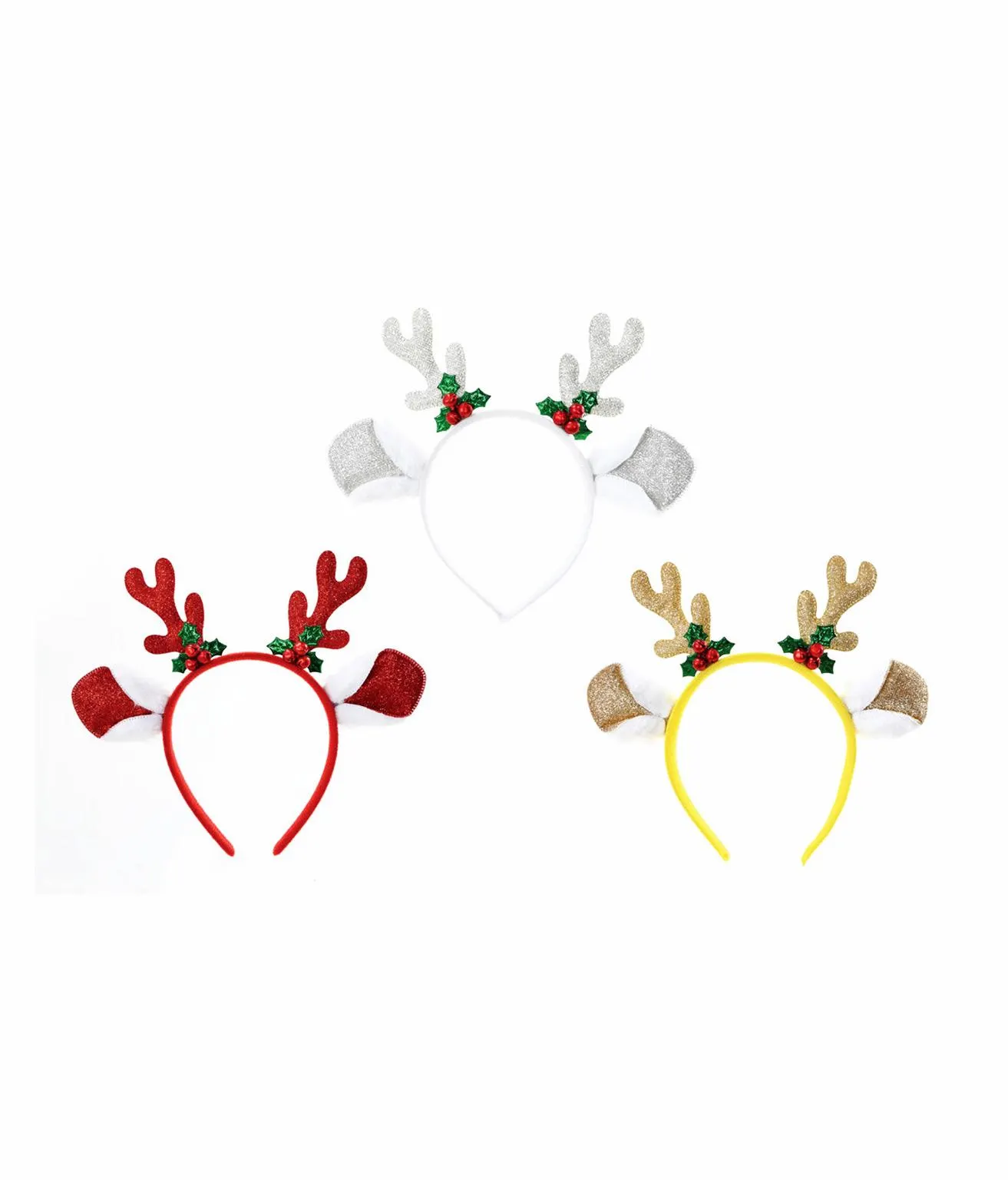 Headband With Big Ears Holly Bells Assorted