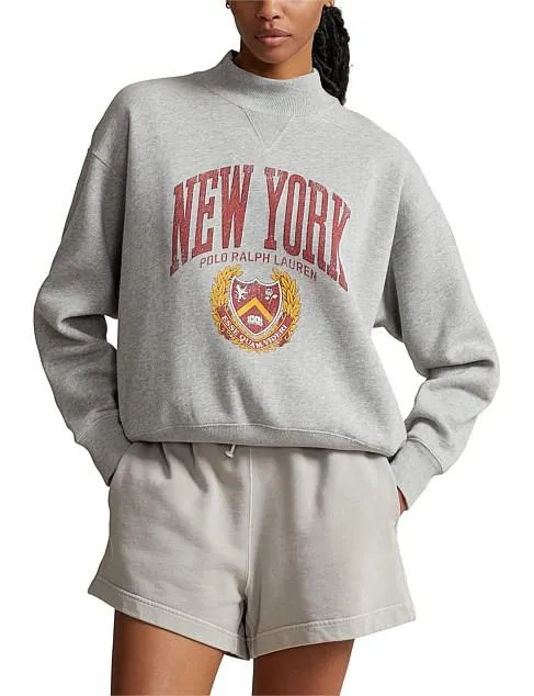 LOGO GRAPHIC FLEECE MOCKNECK SWEATSHIRT