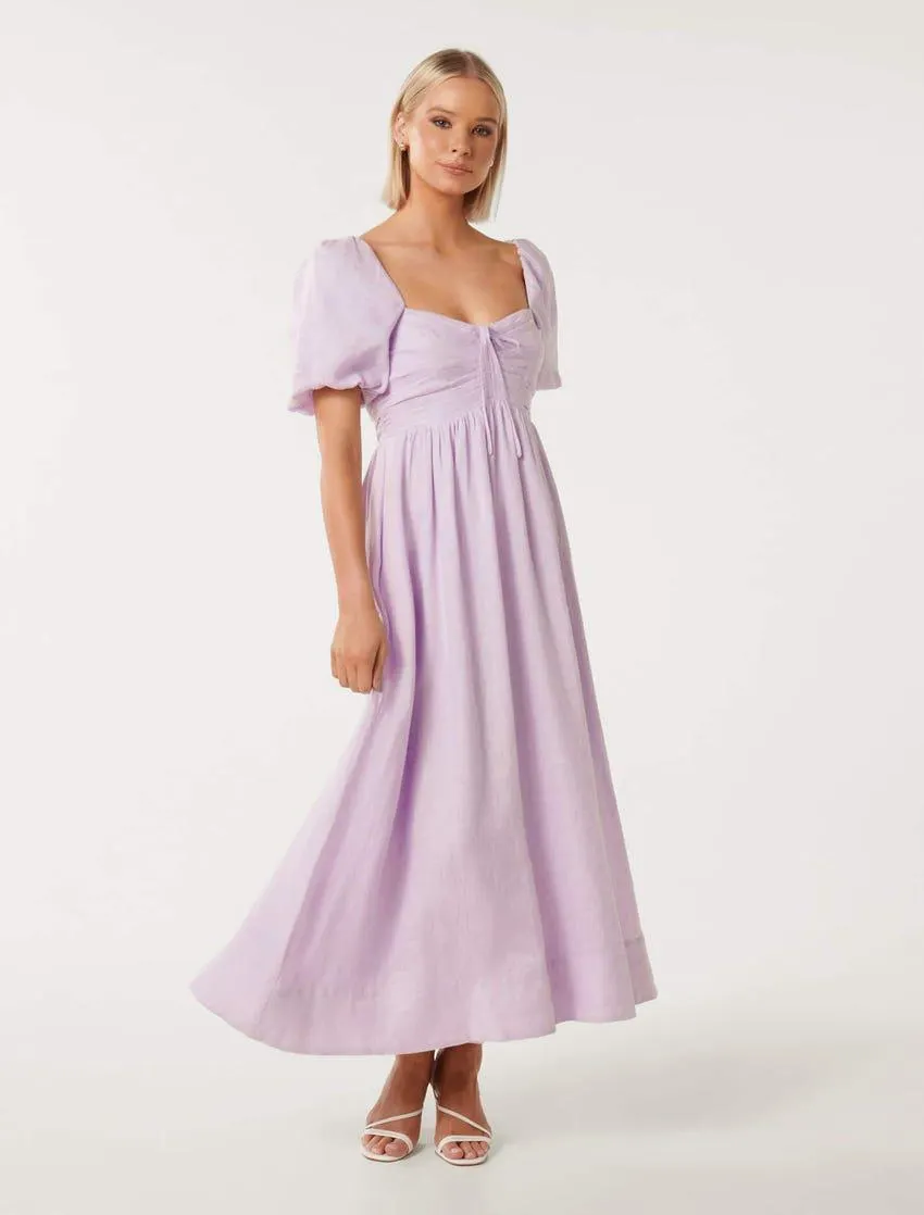 Destiny Ruched-Bodice Midi Dress