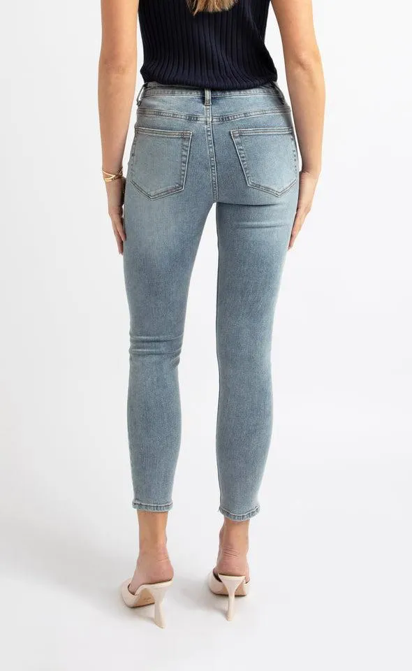 Washed Button Fly Skinnys