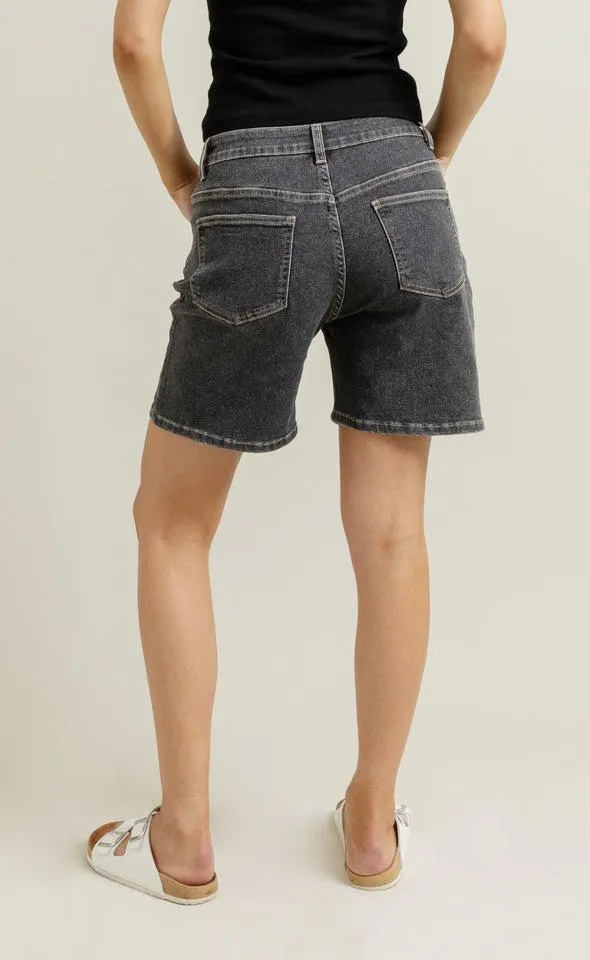 Black Wash Denim Shorts