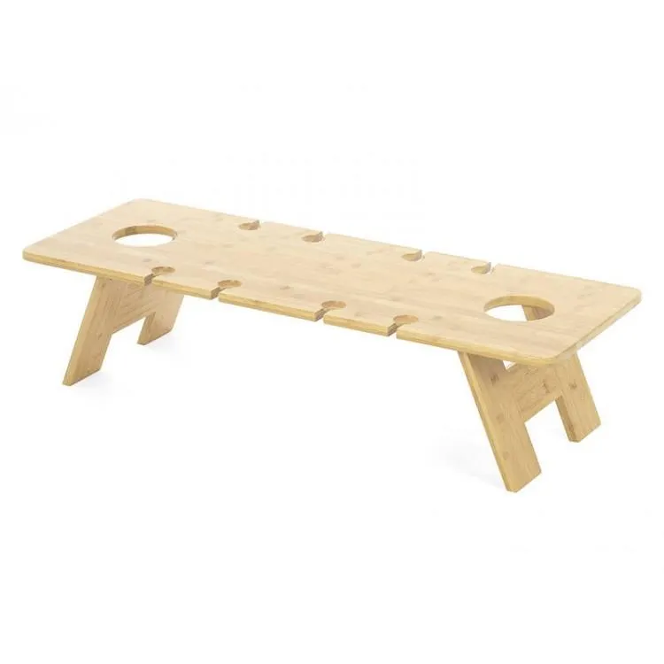 Large Folding Bamboo Picnic Table - 92cm L x 32cm W