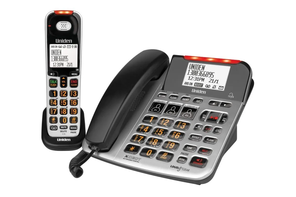 Uniden Sight and Sound Cordless and Corded Phone Combo