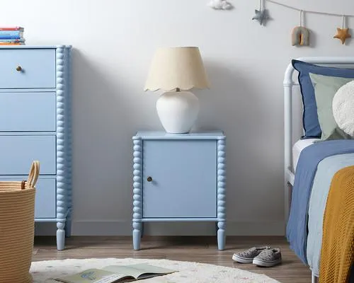 Betti Bobbin Bedside Table - Ice Blue