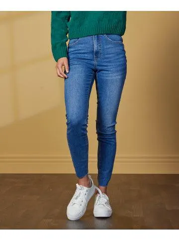 Women's High Rise Skinny Push Up Jean in Dark Blue