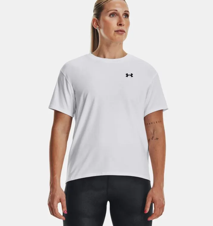Under Armour® Womens Essential Cotton Stretch Tee White/Black