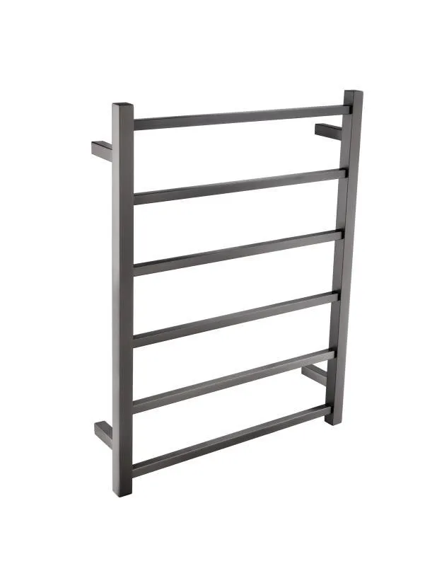 HTLSQ6GM Square Heated Towel Rail 6 Bars Gun Metal