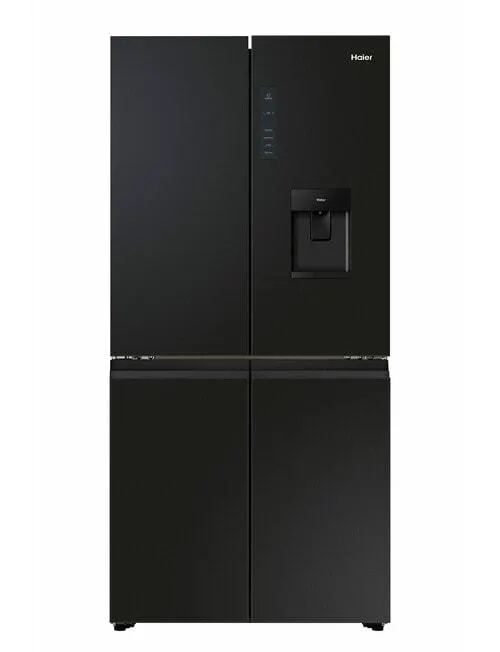 Haier 508L Quad Door Fridge Freezer, Black, HRF580YHC