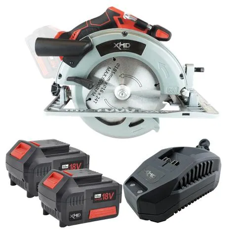 XHD Lithium Cordless Circular Saw Brushless 184mm 18V 2x 5Ah Kit
