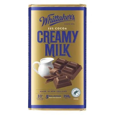 Whittaker's Creamy Milk 33% Cocoa Milk Chocolate Block