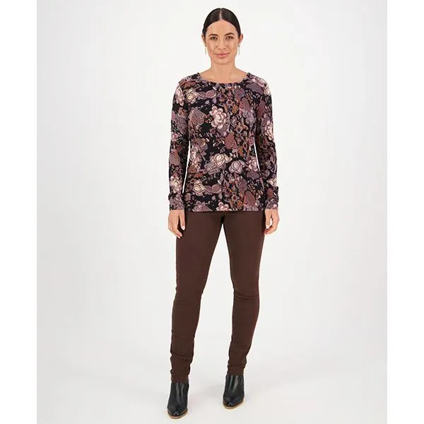 Round Neck Printed Top Vintage