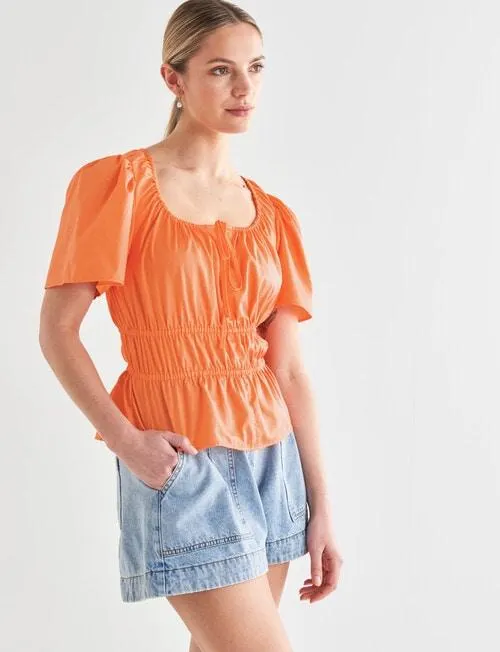 Mineral Gia Woven Top, Nectarine