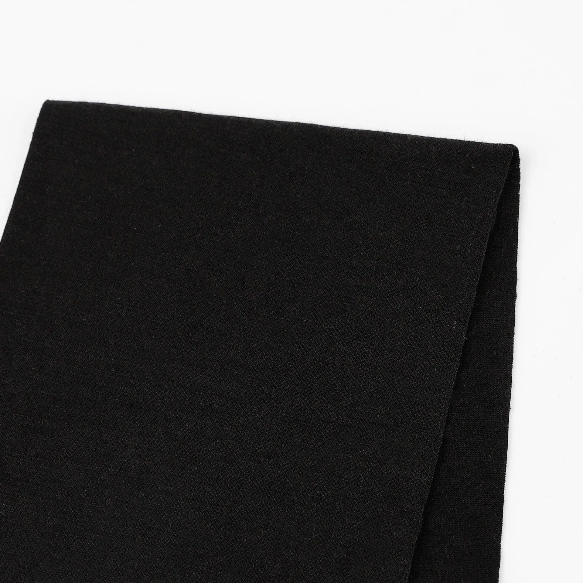 Midweight Pure Merino Interlock - Black