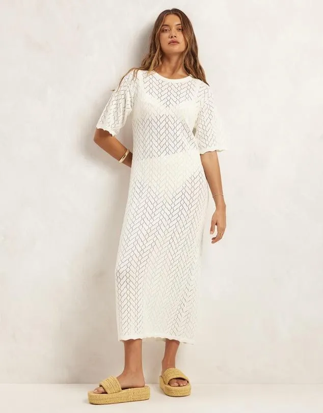Organic Cotton Relaxed Knit Midi Dress Dress
