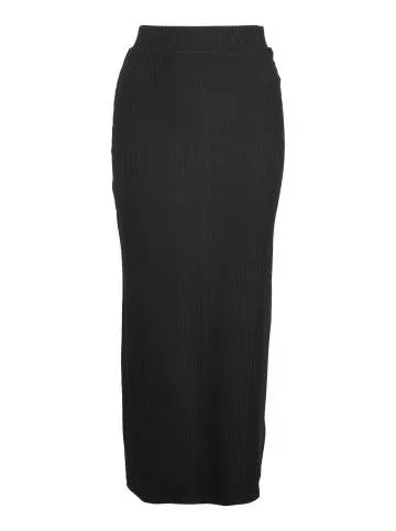 Women's Ribbed Tube Skirt in Black