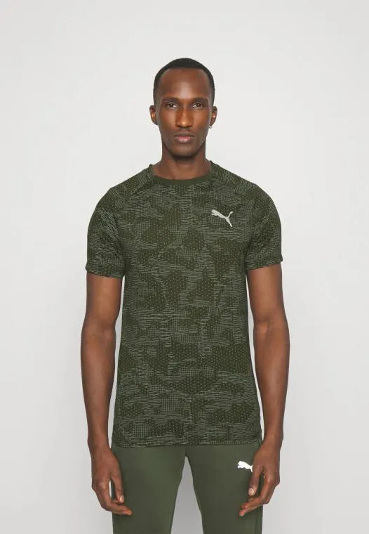 Puma Mens Evostripe All Over Pattern Tee Myrtle