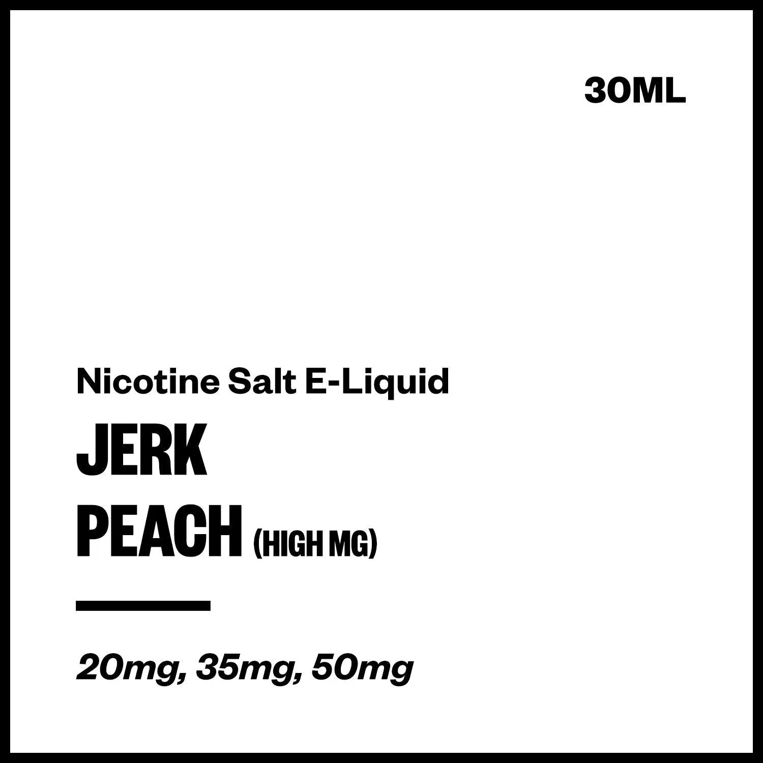 Jerk - Peach (High MG Nic Salt E-Liquid 30ml)