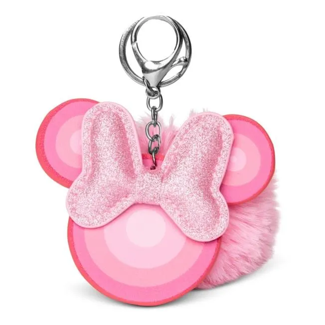 Pink Minnie Furry Pom Pom Keychain