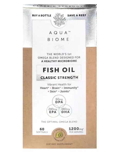 Aqua Biome Fish Oil Classic Strength 60 Soft Gels