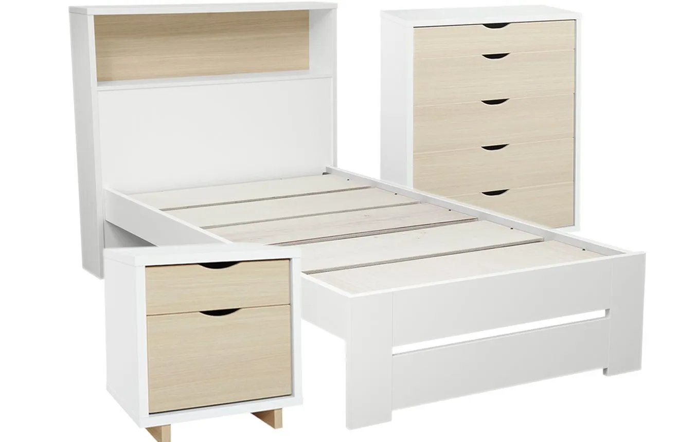 Tori 3 Piece Bedroom Suite with King Single Slatbed