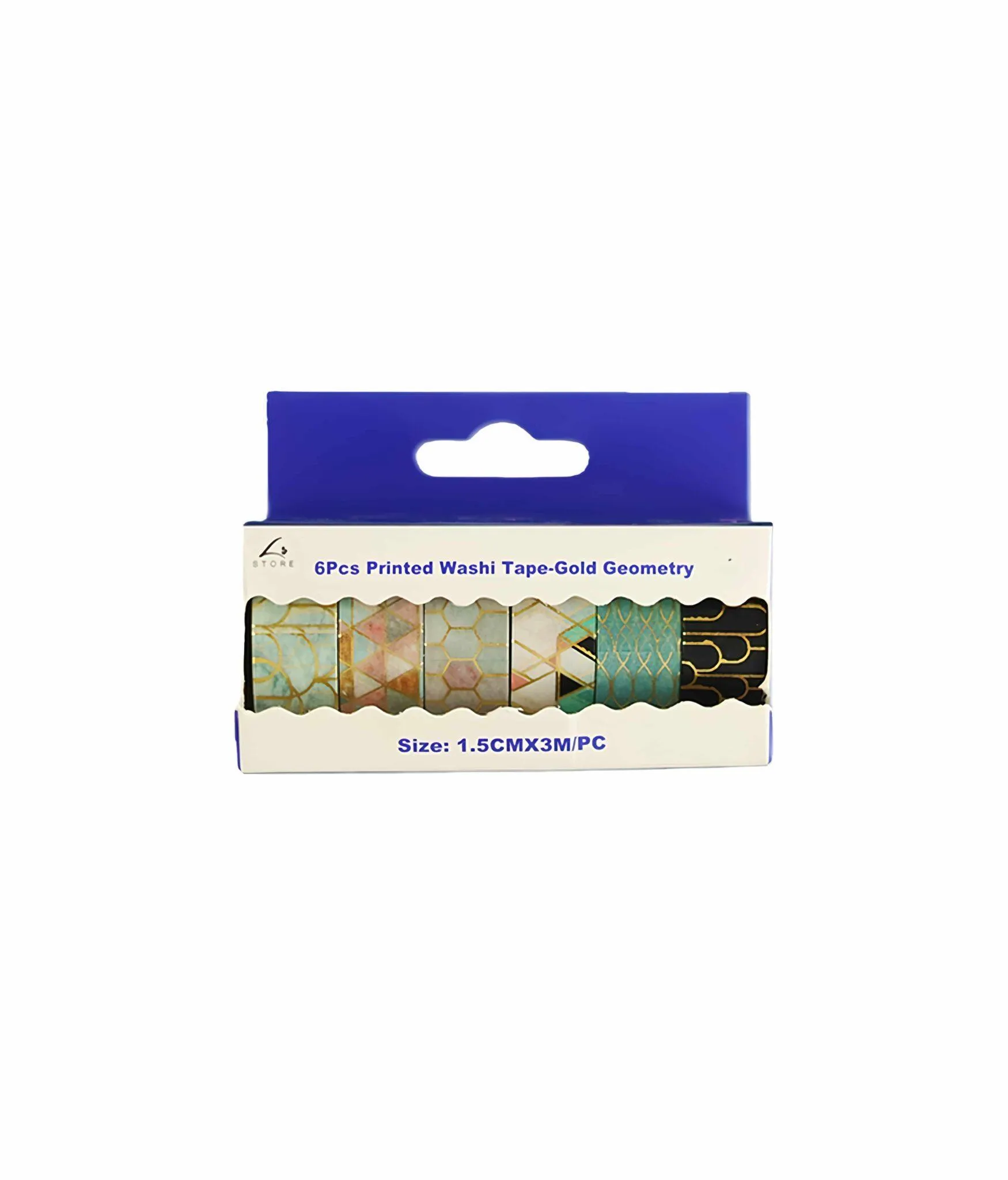 Gold Geometry Washi Tape 6pk