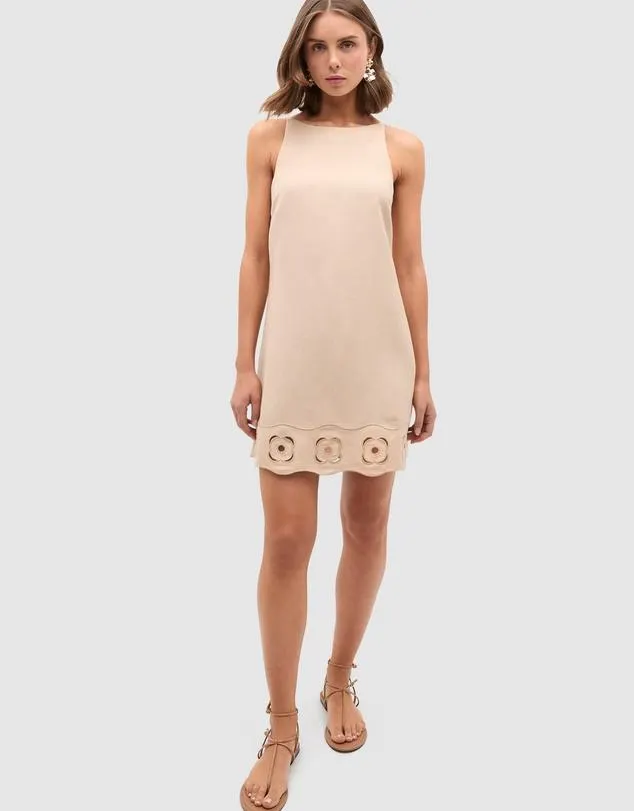 Retro Embroidered Mini Dress