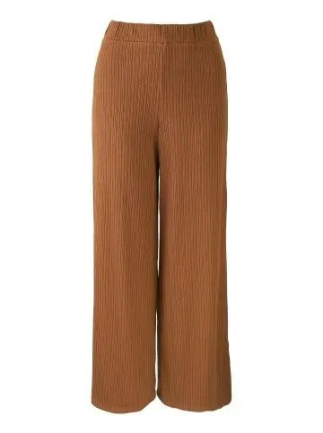 Women's Rib Wide Leg Pant in Tortoiseshell