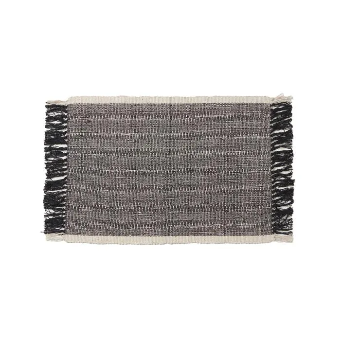 Cotton door mat black 50 x 70cm