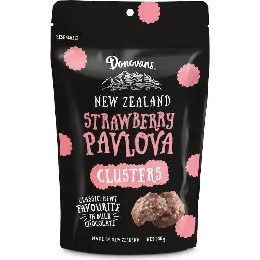 DONOVANS STRAWBERRY PAVLOVA CLUSTERS 150G