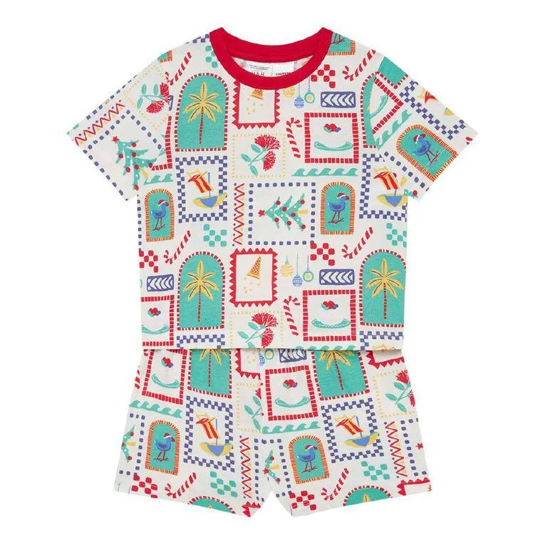 H&H Boys' Family Christmas Tee and Shorts Pyjama Set