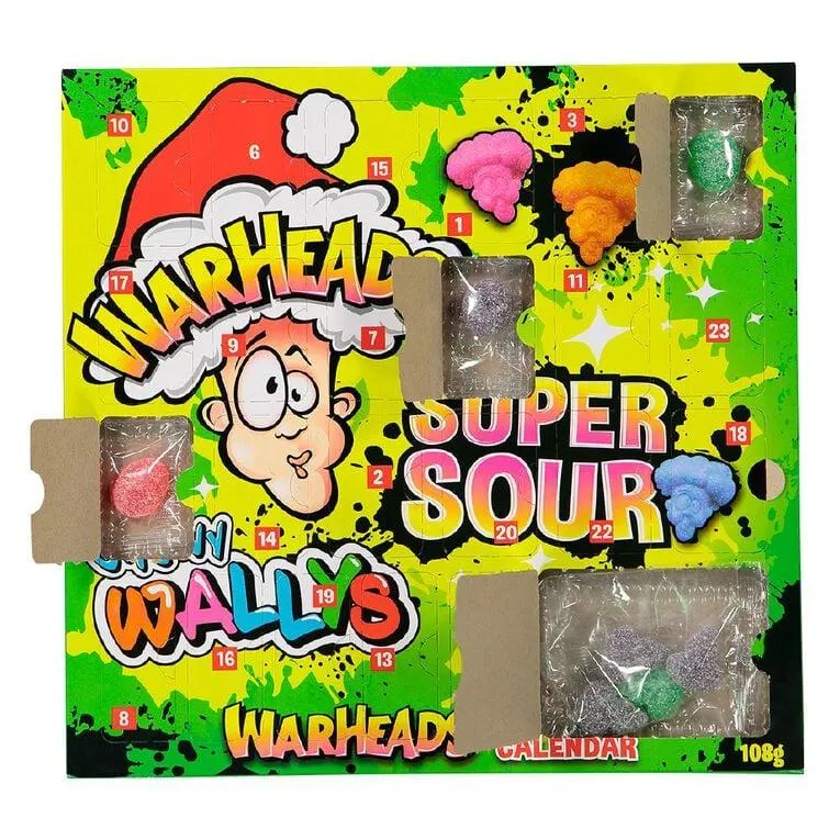 Warheads Advent Calendar with Sour Gummies 108g