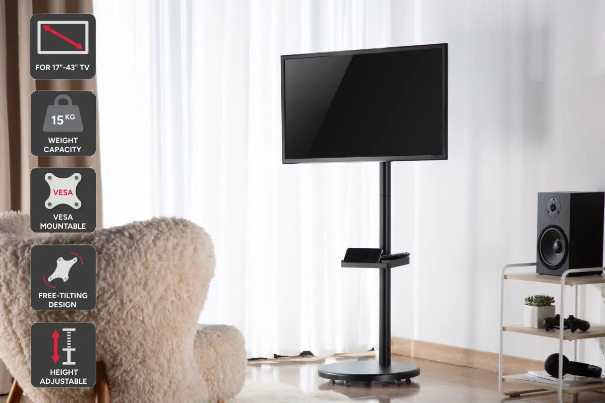 Kogan Portable TV Floor Stand for 17" - 43" TVs (Black)