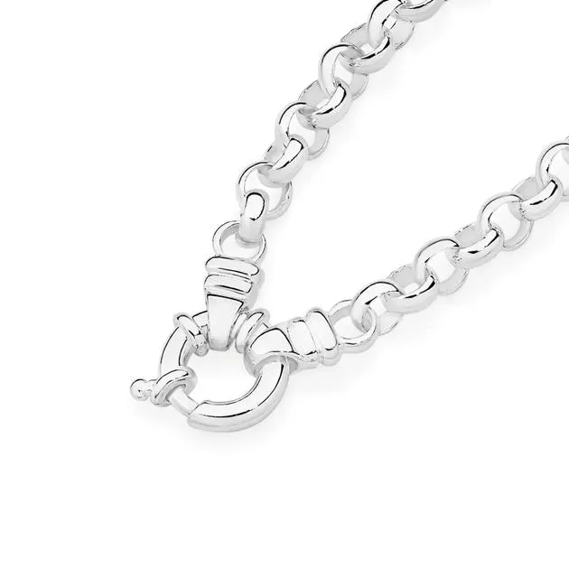 Sterling Silver 19cm Belcher Bracelet with Bolt Ring