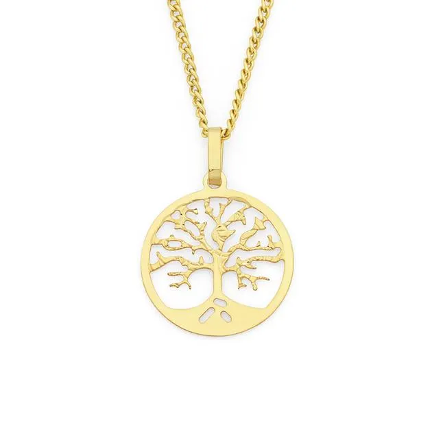 9ct Gold Open Circle Tree of Life Pendant