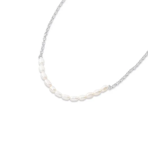 Sterling Silver Cultured Freshwater Pearl Necklet