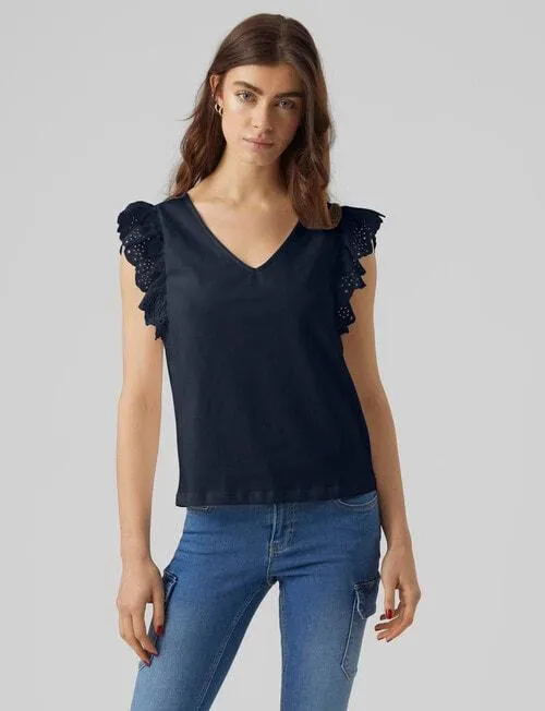 Vero Moda Elis Sleeveless Wide Top, Navy
