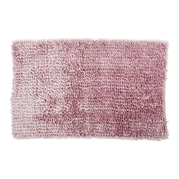 KOO Silk Touch Chenille Toggle Bath Mat Dusty Pink Bath Mat