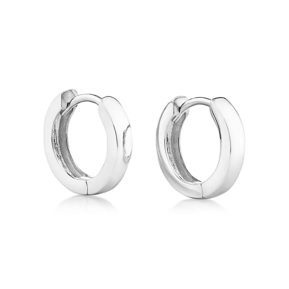 12mm Huggie Earrings in Sterling Silver
